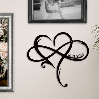 Personalized Infinity Heart Sign with Custom Wedding Date - Simply Royal Design